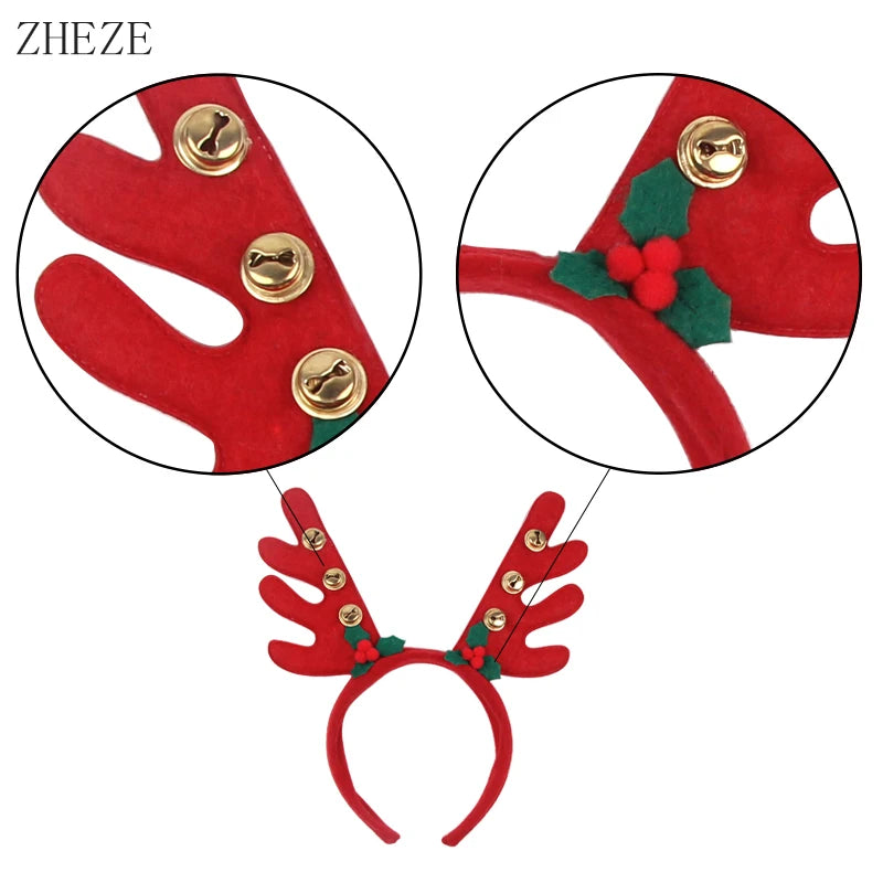 Trendy Christmas Headbands For Children Girls Xmas Tree Party Hats Hair Band Clasp Head Hoop Decoration Accessories Gifts