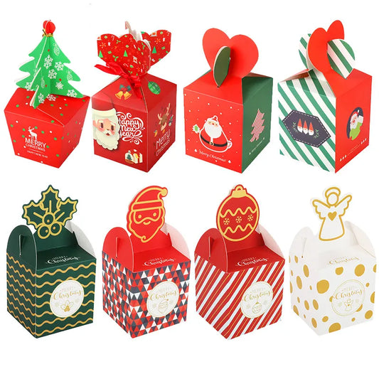 Christmas paper Kids Candy Box Bag Navidad 2021 New year christmas home decoration Natal gift bags Kerst Noel Treats packing box