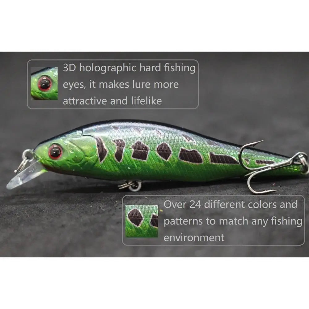 wLure Minnow Fishing Lure 8.5cm 9.7g Medium Size Fresh Water Fishing 3D Hard Eyes Slow Retrieve Twitch Bait #6 Hook M597